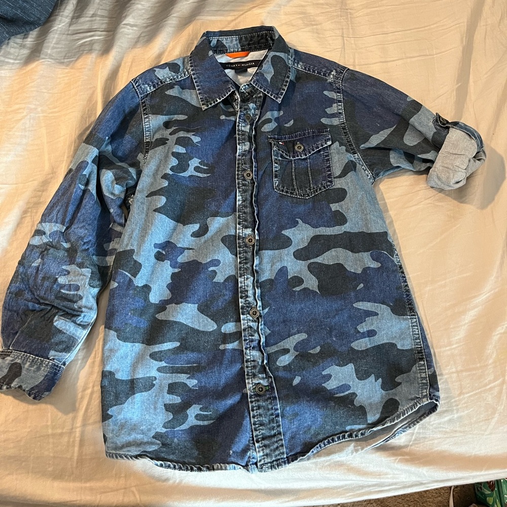 Boys Camo Button Down